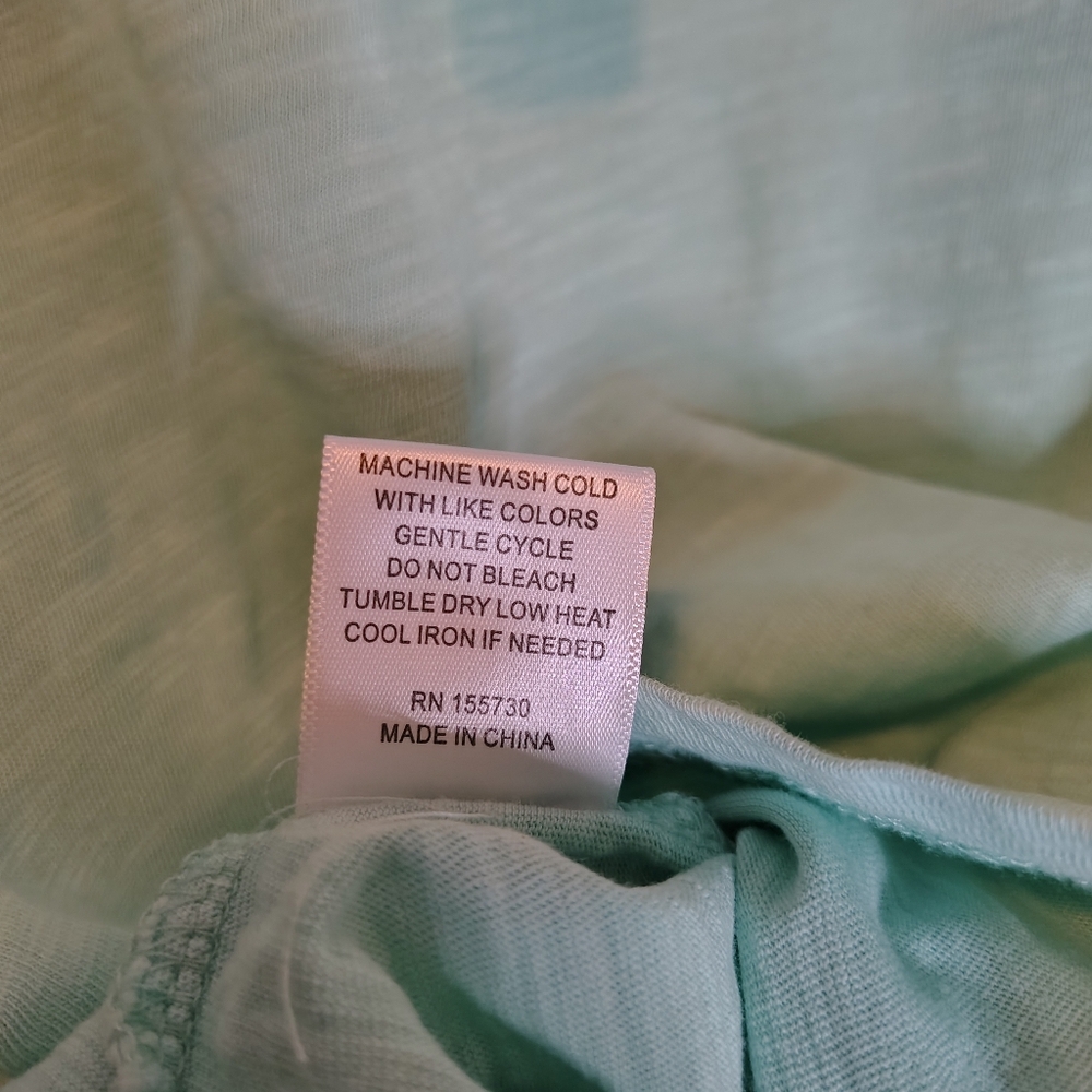 NWT Jane + Delancey Short Puff Sleeve Cotton T-Shirt Mint Green Women's Size L - Picture 8 of 10